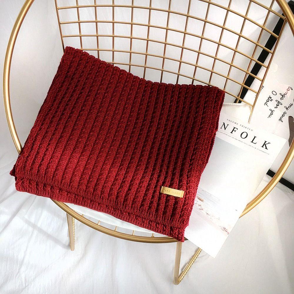 Outdoor Knitted Scarf Thickened Women Scarf Solid Color Bandelete Male and Female