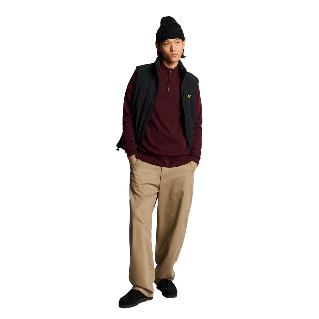 Lyle & Scott Mens Quarter Zip Saddle Sleeve Jumper
