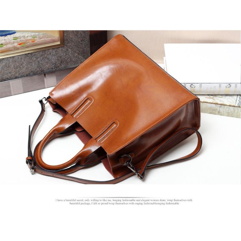 Женская сумка из натуральной кожи, сумка-тоут на одно плечо, модная женская сумка «все в одном» большой вместимости