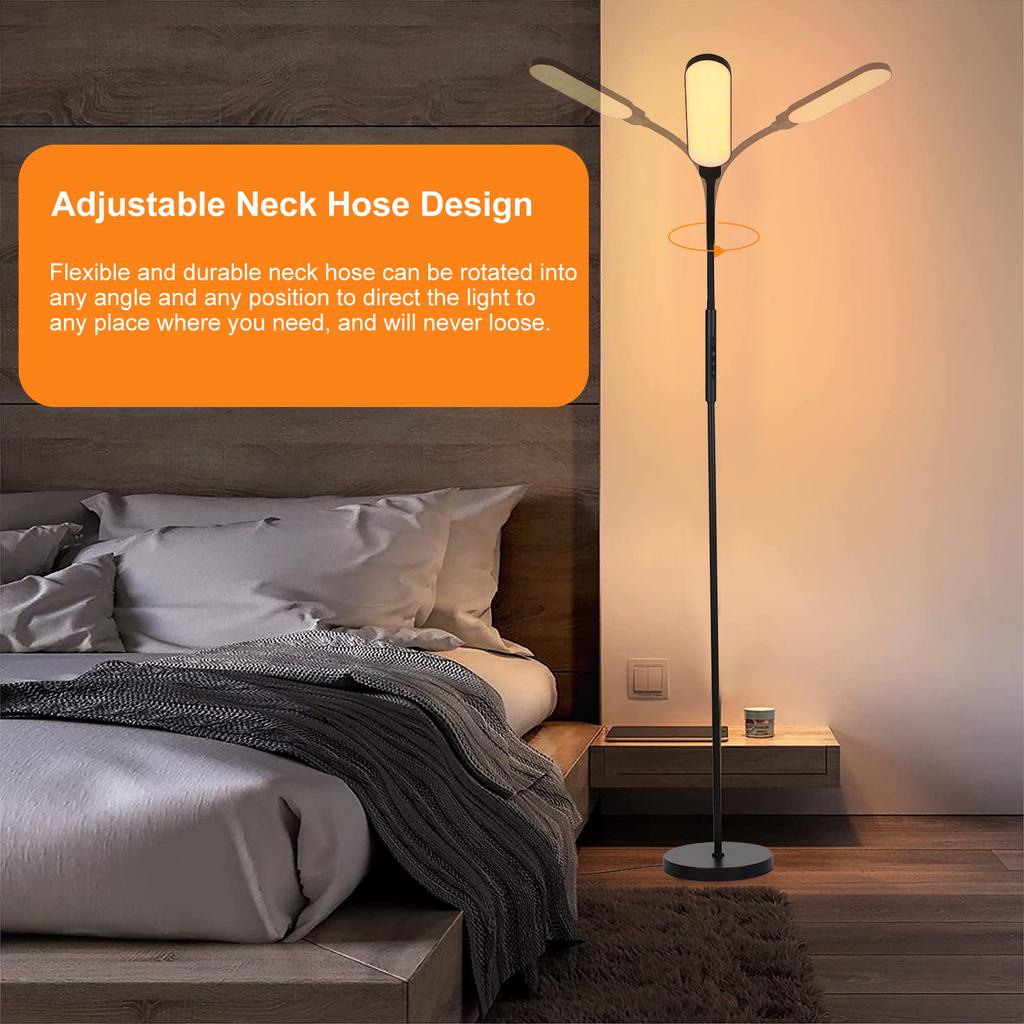 Tomshine LED Floor Lamp Modern Standing Lights Reading Light Touch Control 9 Brightness Levels & 5