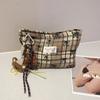 Клетчатая сумка-бант для макияжа и косметики - Коллекция Осень/Зима