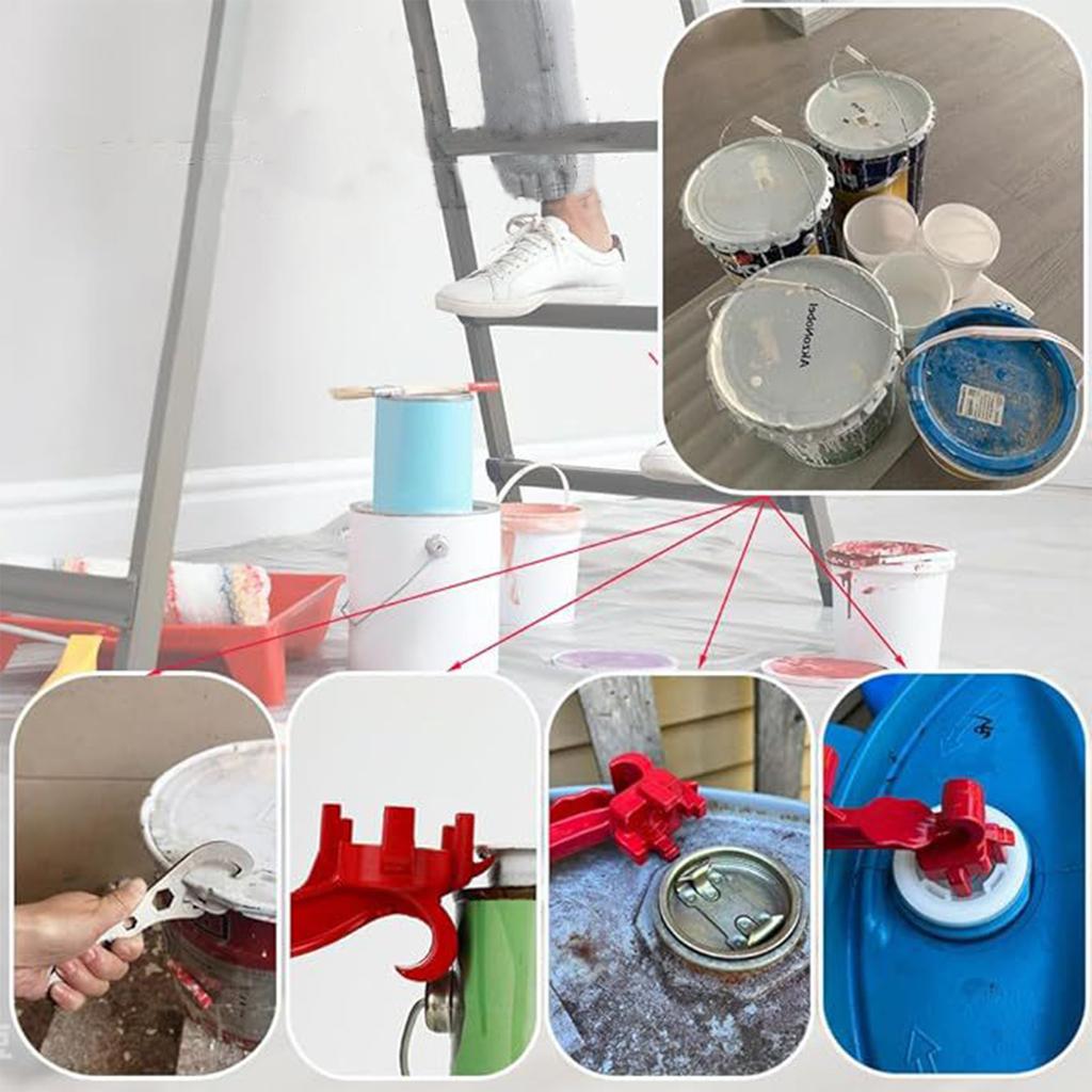 Инструмент 3 в 1 для открывания бочек, ведер и промышленных крышек с противоскользящей рукояткой