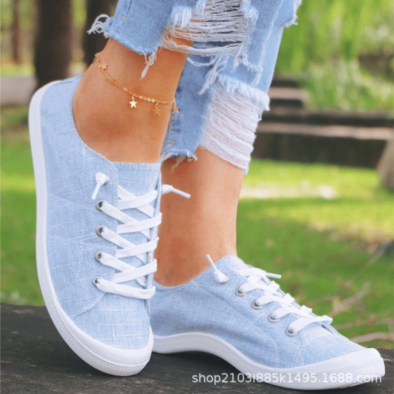 Lightweight and Comfortable Women's Casual Round Toe Solid Color Fabric Upper TPR Sole Outdoor Work Shoes, All-Season | Hand Wash or Professional Dry