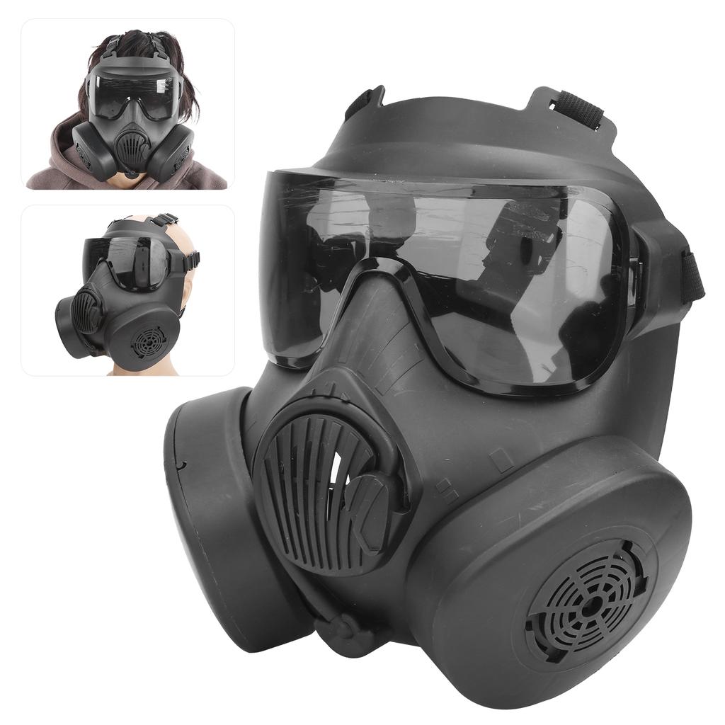 Полнолицевой щиток с двойным вентилятором, дышащий защитный экран для косплея, игровое оборудование для улицы