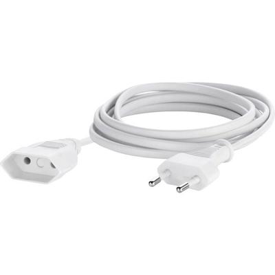 Sygonix SY-5042680 блок питания Удлинитель белый 5,00 м H03VVH2-F 2X 0,75 мм²