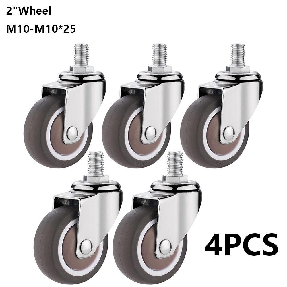4PCS 1.5" / 2" Wheel Furniture Castor TPE Rubber Rubber Castor New Replacement Castors Table Shelf