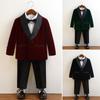 Children Spring Autumn Slim Fit Suit Set Boy Piano Birthday Photography Kids Blazer Pants Outfit