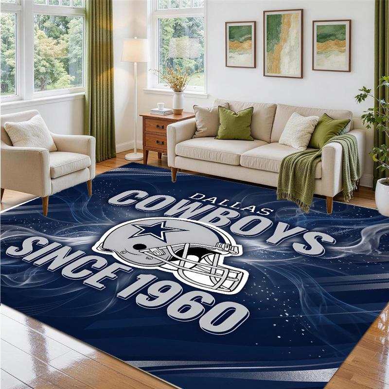 Коврик из кристаллического велюра с дизайном Dallas Cowboys, мягкий декоративный коврик для спальни, прихожей