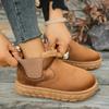 Winter New Suede Thick Soled Short Barrel Women's Boots Thick Cotton Shoes Plush Snow Boots Fashion Non-slip Platform Shoes