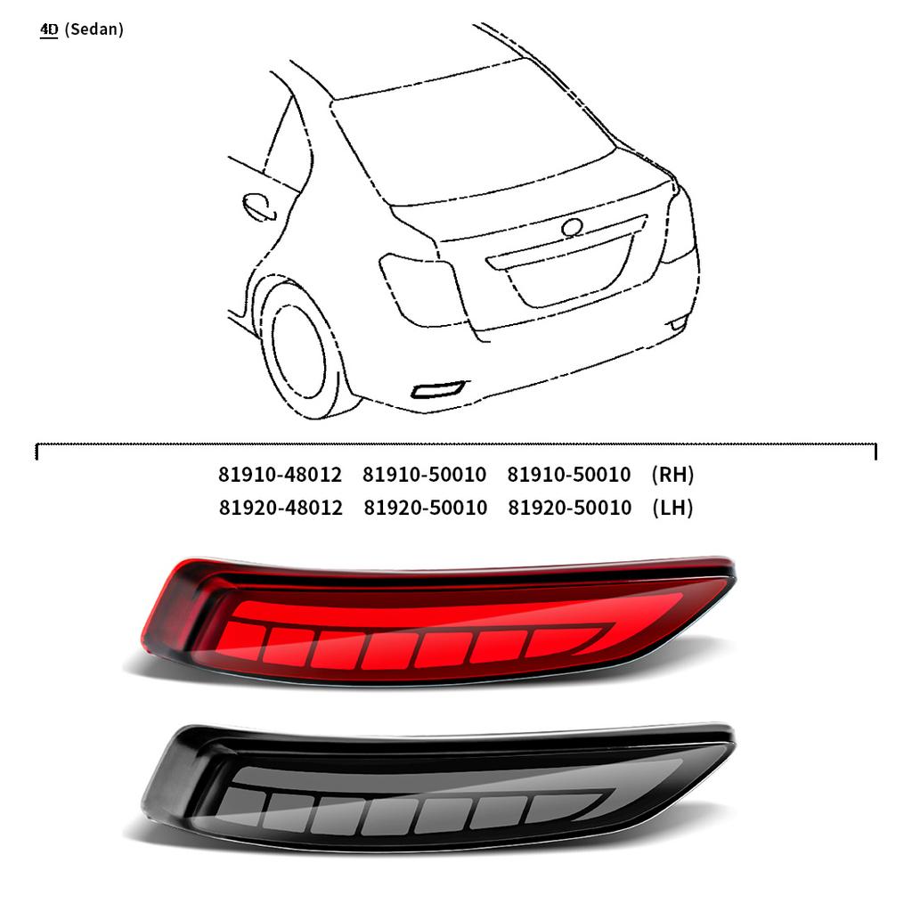 Для Toyota Corolla Axio Fielder Седан Хэтчбек - Светодиодные фонари-отражатели заднего бампера Стоп-сигнал Поворотник