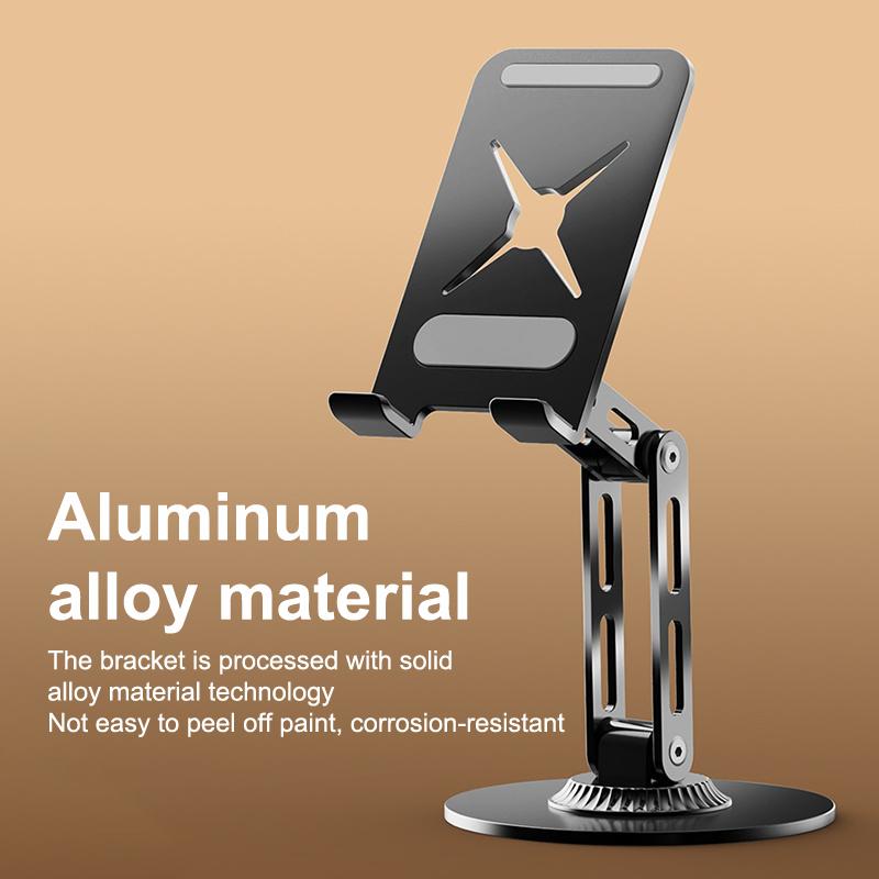 Вращение на 360 градусов Алюминиевый сплав Складная настольная подставка для телефона Настольный ленивый держатель для планшета Подставка-крепление для iPhone iPad Xiaomi Samsung