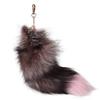 Furry for Keychain Oversized Fox Hair Cuestion Silver Blue Fox Tail Accessories Lady Bag Charm Car Keychain for Women