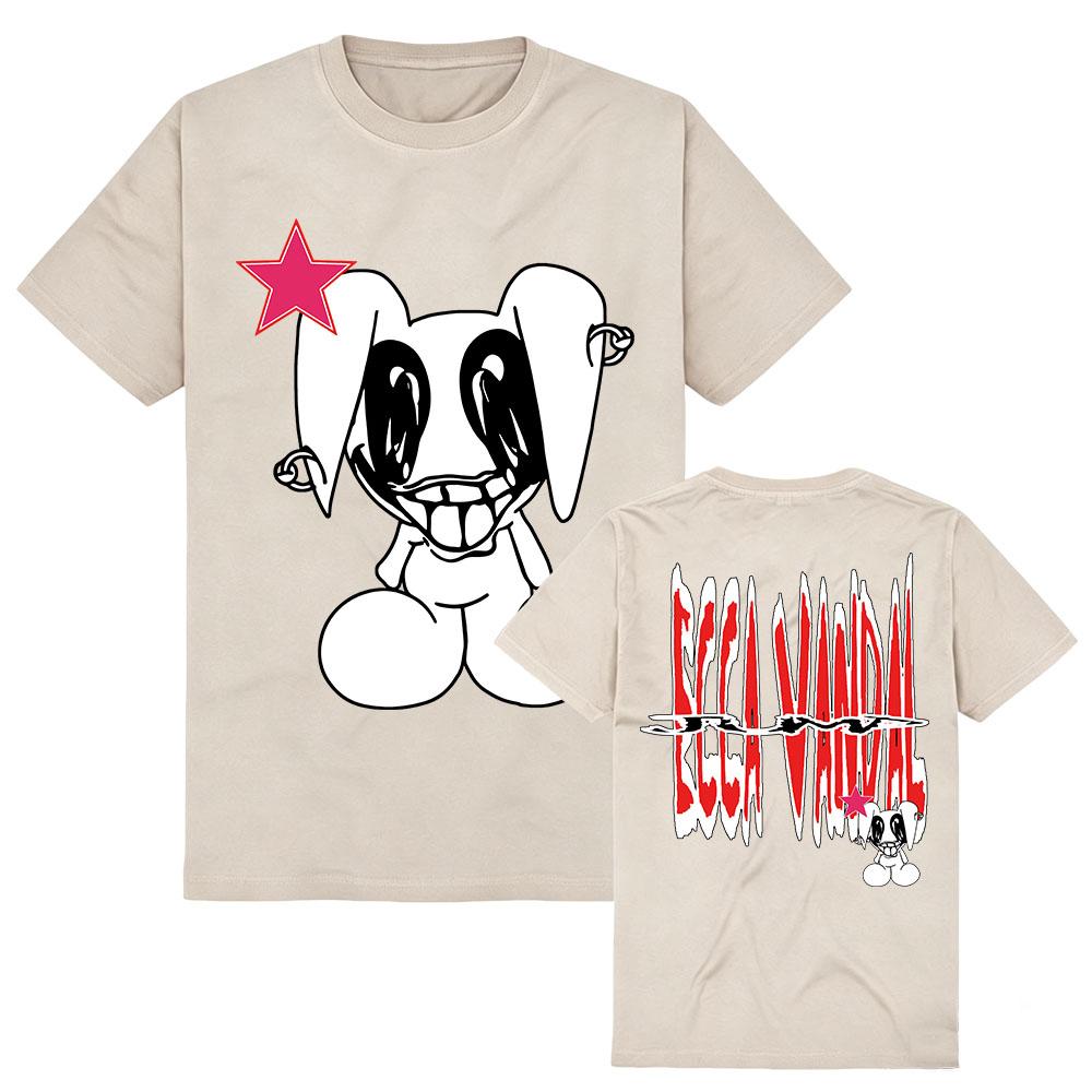 STAR BUNNY TEE ECCA VANDAL Singer Design T-shirt Graphic Print Merch Unisex Streetwear Cotton Short Sleeve Female Tshirts Soft
