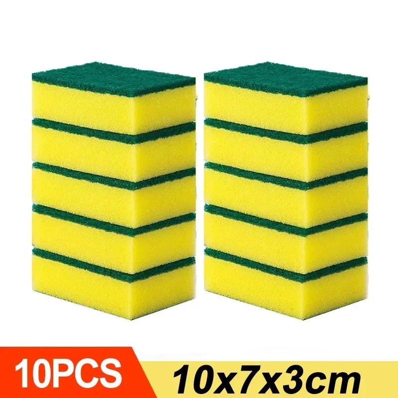 10/30/50PCS Kitchen Dishwashing Sponge Soft Absorbent Clean Rub Pot Rust Scouring Pad Kits Household Cleaning Brush Sponge Wipes