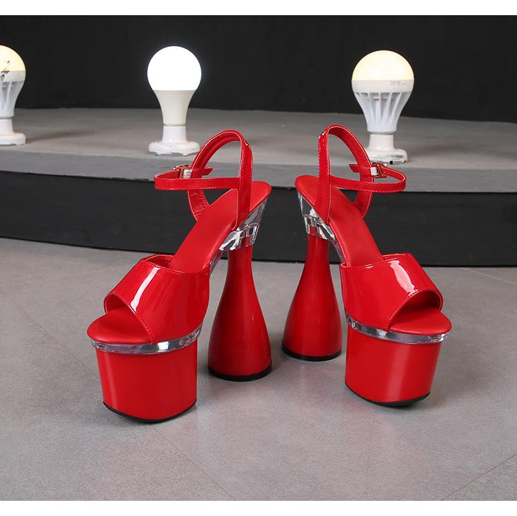 10369Series, каблук 17,5 см, платформа с рыбьим носком, платформа 8 см, пикантные босоножки на странном каблуке с круглым носком, модные модные босоножки LFD