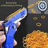 Metal Burst Rubber Band Toy - Mini Folding Launcher Toy With Keychain And 60pcs Rubber Bands,Perfect Gift for Christmas