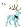 Holiday Gift Ideas Sea Glass Christmas Ornaments, 2D Flat Acrylic Tree Santa Snowman Reindeer Angel Home Decor Wreath Hanging Decoration, Coastal