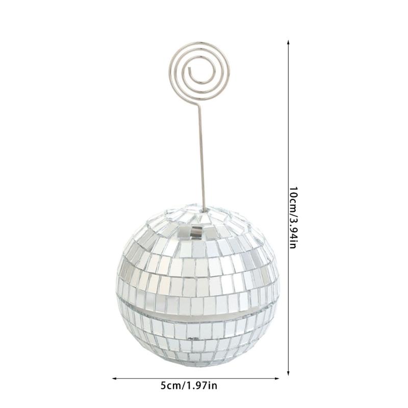 Elegant Disco  Namecard   For Event  Desk Stand  Table Number Holders Silver Place Card