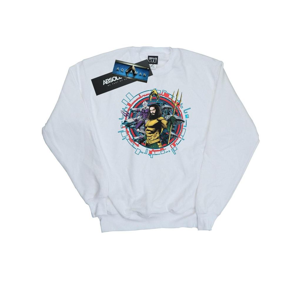 DC Comics Mens Aquaman Circular Crest Sweatshirt