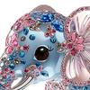 2D Flat Acrylic Elephant Ornament Pink Ears Blue Rhinestone Elephant