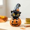 Cute Black Cat Ornaments Halloween & Pumpkin Resin Ornaments, Desktop Figurines, Tiered Tray Fall Decorations Cartoon And Statue for Home Party Favors