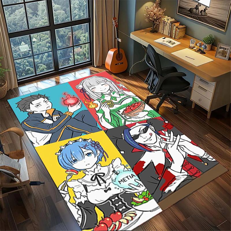 "ReZero" Floor Mat Rug Non Slip Washable Large Area Carpet Home Bedroom Decor—kwq82
