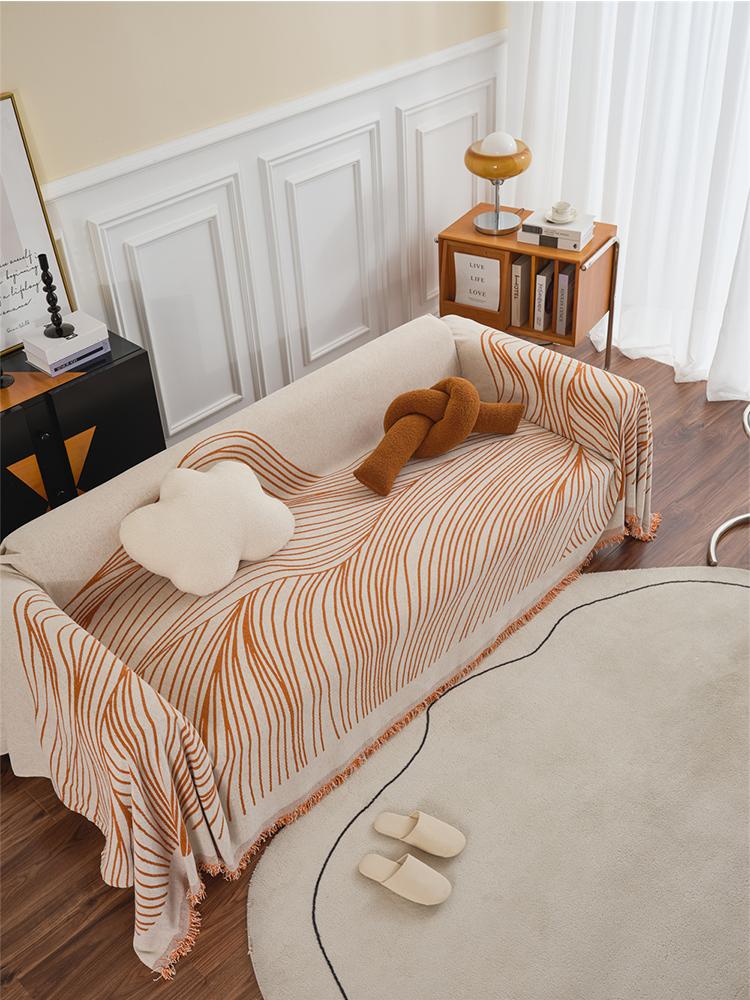 Одеяло из синели для дивана, скандинавское, простая полосатая нить, защитный чехол для дивана, покрывало, гобелен для отдыха, одеяло для пикника