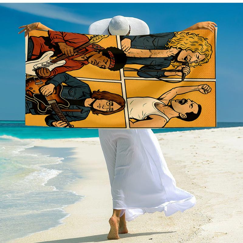 The Beatles Band Fashion Beach Towel: Ideal for Summer Adventures Soft, absorbent and quick drying suitable for swimming and bathing