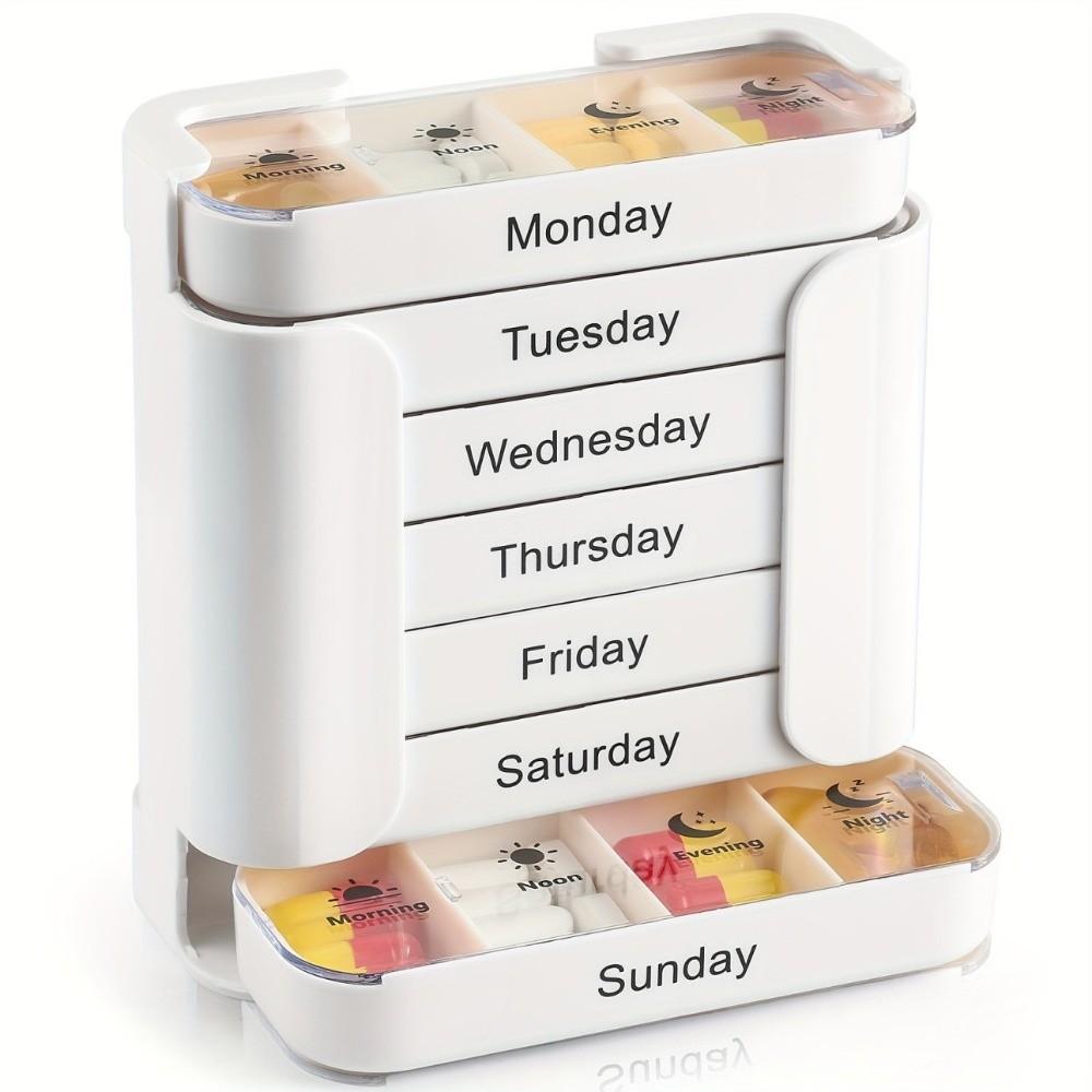 Sealed Weekly Pill Organizer Large Capacity Travel Pill Case 7-Day Pill Box  Elderly Care