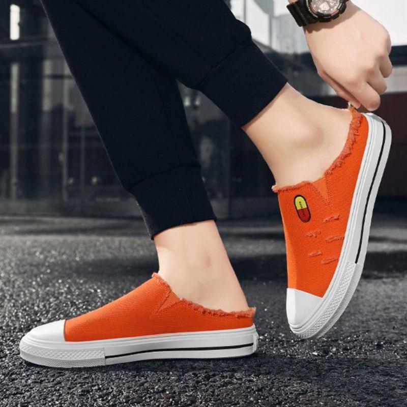 Outdoor Men's Shoe Canvas Flat Male Slipper Fun Eva Clappers 2024 Adult Cheap Shoes 2025 New In Trend Comfortable Style Slides