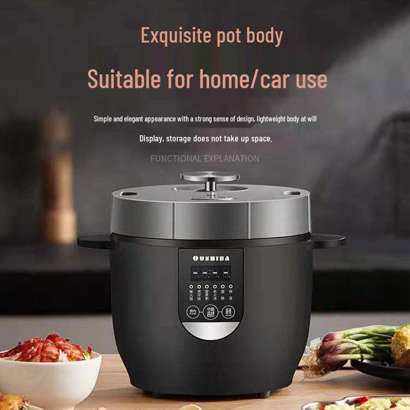 Ouzhibao Smart Dual-Use Rice Cooker Pot, 2L Capacity, 24V/12V for Car and Home.