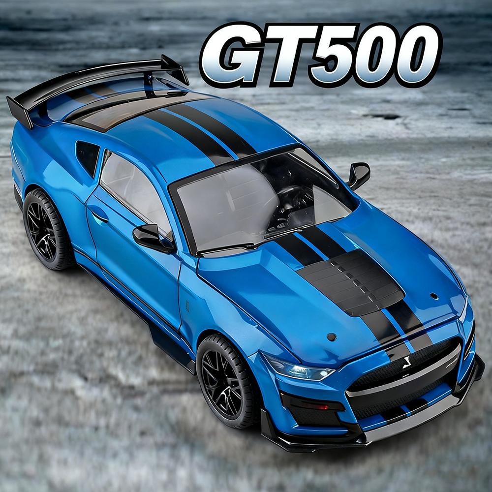 Большой размер 1/18 Мустанг Шелби GT500 Литые металлические модели спортивных автомобилей 4 двери открываются Металлические машинки для детей Игрушки Подарки