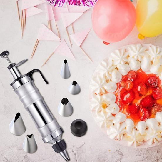 13 шт. Набор для украшения торта из нержавеющей стали, машина для выпечки печенья, пресс для печенья, многоразовый набор трубочек для глазури для тортов, кексов, печенья