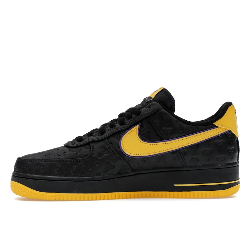 Kobe Bryant X Nike Air Force 1 Low Lakers Away Numbered Men Sneakers Black Varsity-Maize Varsity-Purple HV5122-001