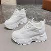 2024 Spring Women's Korean-Style Dad Sneakers: Round Toe, Chunky Sole, Casual Lace-Up