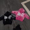 Женский oversized худи на молнии с брюками-джоггерами Комплект Уличный стиль 3D-принт Повседневный наряд