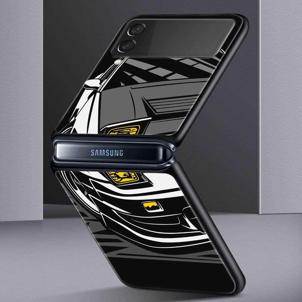 Чехол для телефона Samsung Galaxy Z Flip 3 4 5 складной мобильный чехол жесткий ПК Fundas черный защитный чехол японский спортивный автомобиль JDM