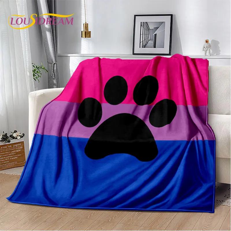 Мягкое плюшевое одеяло с 3D подошвой для домашних животных, фланелевое одеяло для гостиной, спальни, кровати, дивана, детского чехла для пикника