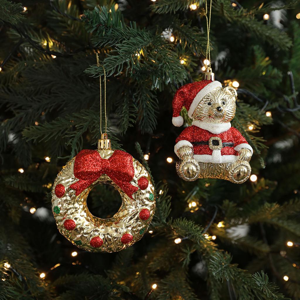 Украшение для рождественской елки Мерцающее ABS Украшение для подвешивания на елку для двери, каминной полки, венка Зимнее праздничное украшение для вечеринки