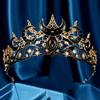 Vintage Black Color Moon Tiara Vintage Style Luxury Design Queen Crown Elegant Hair Jewelry Accessories Star Headpiece for Women