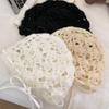 Bow Knit Beanies Bohemian Style Weave Cap Casual Crochet Hollow Knitted Hat  Apparel Accessories