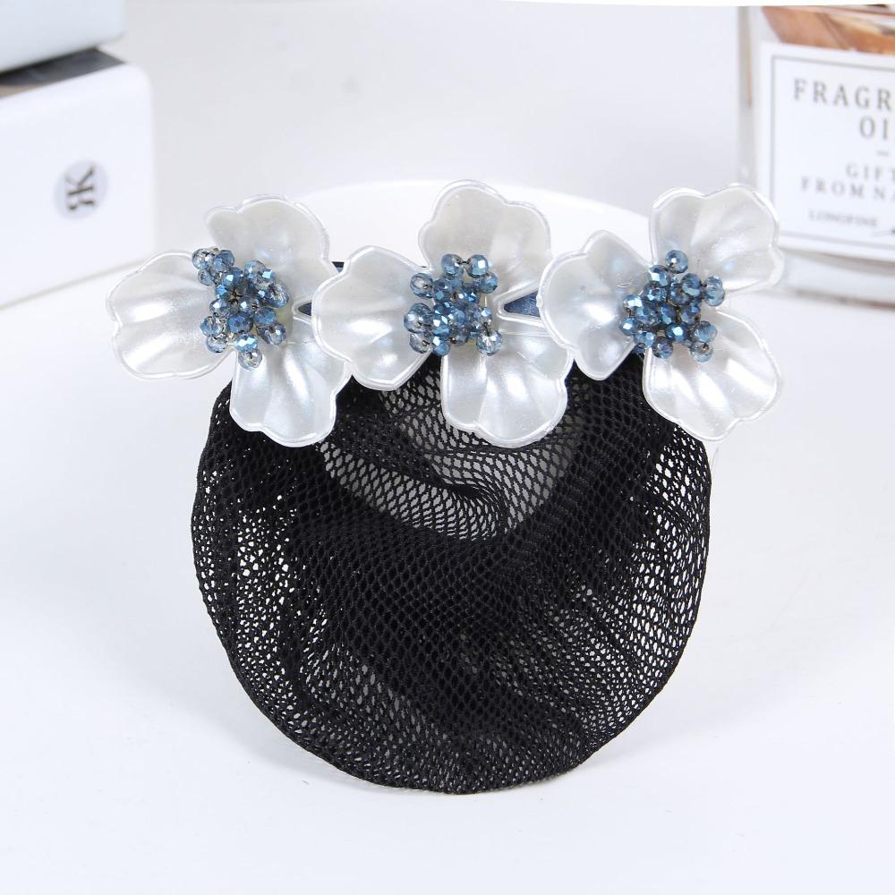 Flower Hairpin Korean Bun Snood Ponytail Clip Hairgrips Cover Net Vintage Women Spring Clip Gift