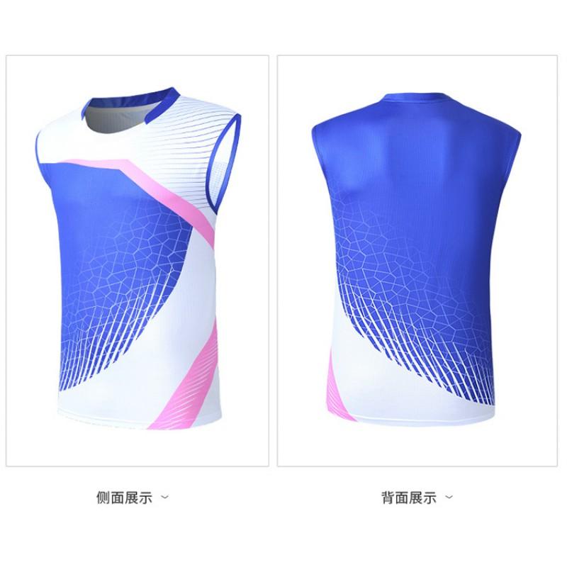 Men Women Sport Set Quick-Dry Sleeveless Top Shorts Badminton Training Competition Outdoor Fitness