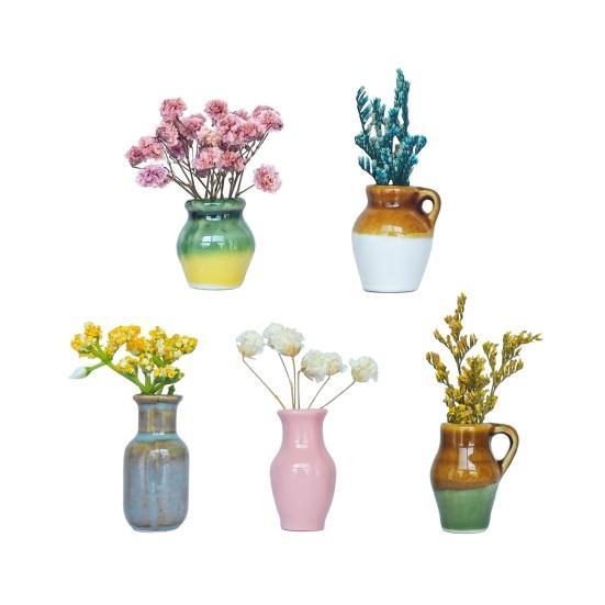 5/7/8 шт. Мини-керамическая ваза Магнит на холодильник Дом Офис Кухня Шкаф Холодильник 3D Миниатюрная ваза для цветов Горшок Магнитное украшение Орнамент