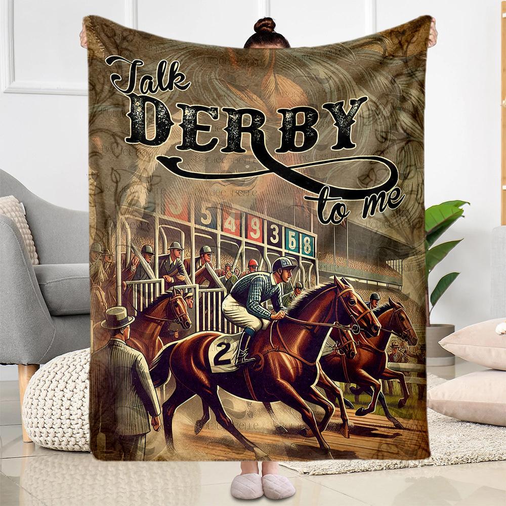 Horse Racing Derby Event Blankets are suitable for living rooms, bedrooms, camping, and other places, making them an ideal choice for gifts.