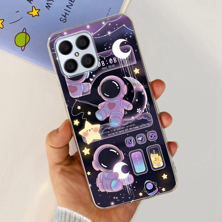 Красивый чехол с принтом для Honor X8 TFY-LX1 TFY-LX2 TFY-LX3 Мягкая задняя крышка из силикона TPU для чехлов телефона HonorX8 X 8 4G