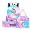 3Pcs/set  Printed Backpack with Lunch Bag Pencil Case Boy Girl Knapsack Teenage Student Large Capacity Colorful Bookbag