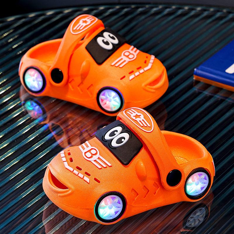 Летние детские светящиеся нескользящие сандалии-шлепанцы с мягкой подошвой для больших и маленьких детей, для ванной, детские шлепанцы, новинка