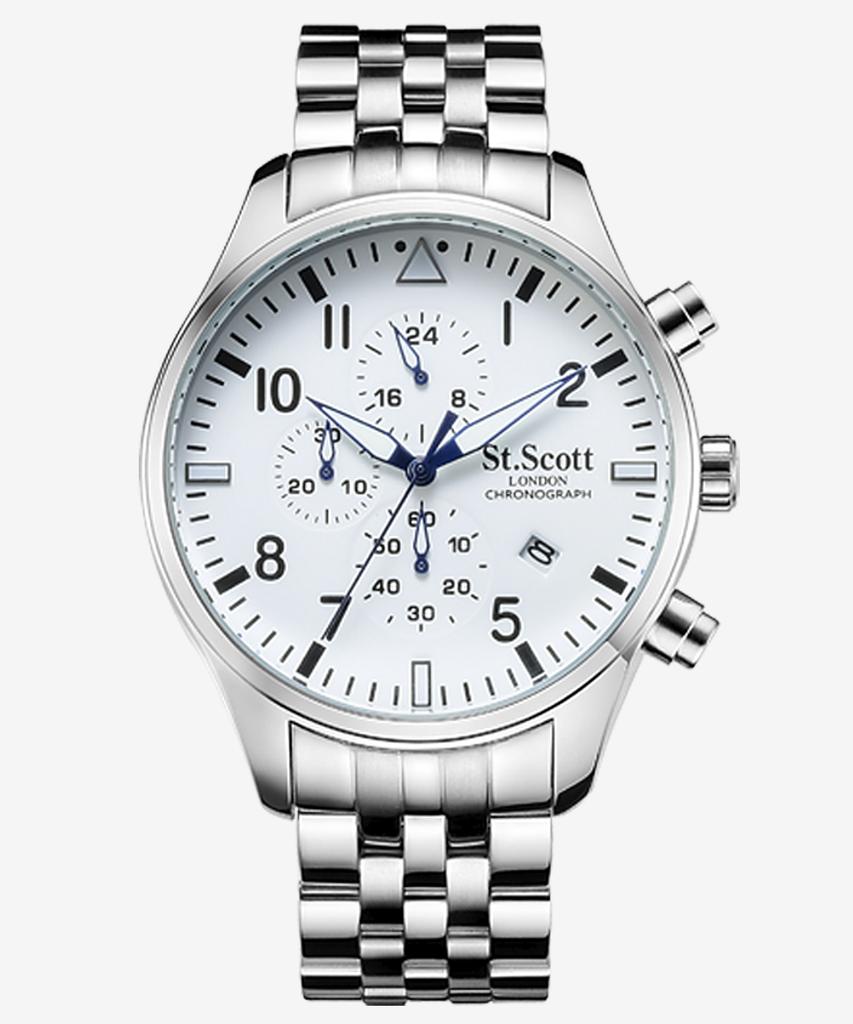 Мужские часы с хронографом Seinteuseukoteuleondeon St3052L с кожаным ремешком (4 Типы)