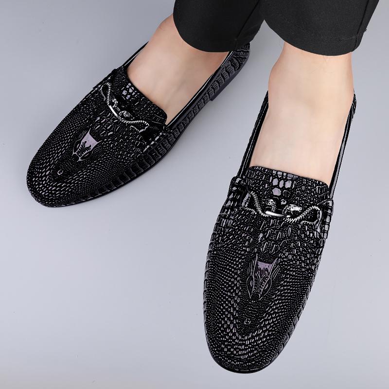 Luxury Brand Genuine Leather Men Shoe Soft Crocodile Style Moccasins Mens Loafers Comfort Male Flats 2024 Driving Business Shoes